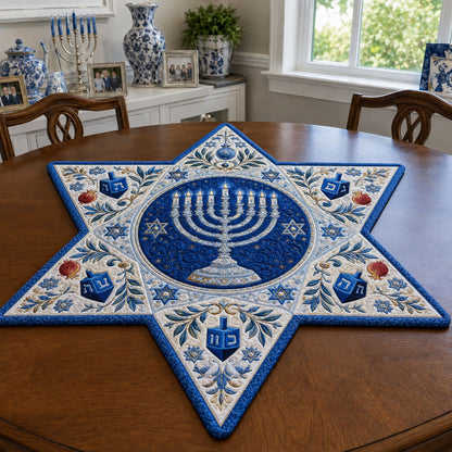 The Menorah Garden Custom Shape Quilted Table Topper SN0PT801