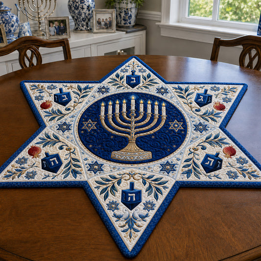 The Menorah Garden Custom Shape Quilted Table Topper SN0PT801