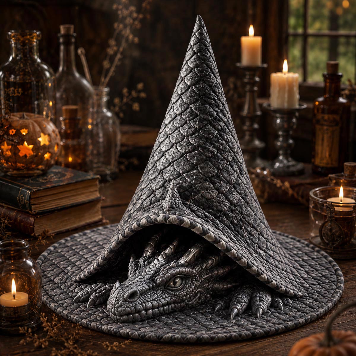 The Midnight Drake Quilted Witch Hat SN0DV366