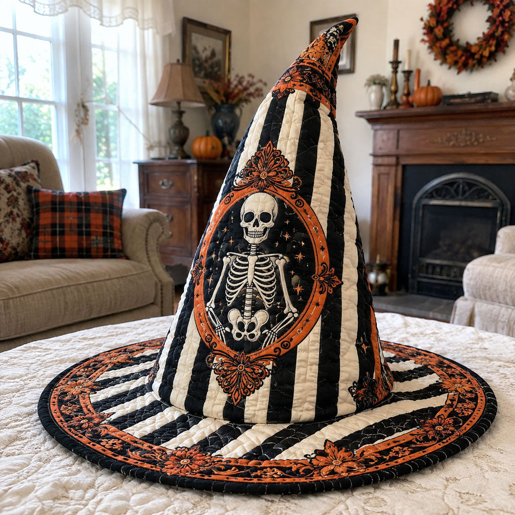 The Midnight Skeleton Quilted Witch Hat SN0PT713