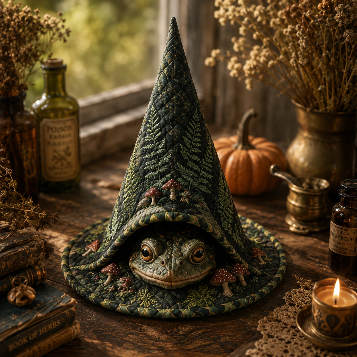 The Mossy Familiar Quilted Witch Hat SN0DV240