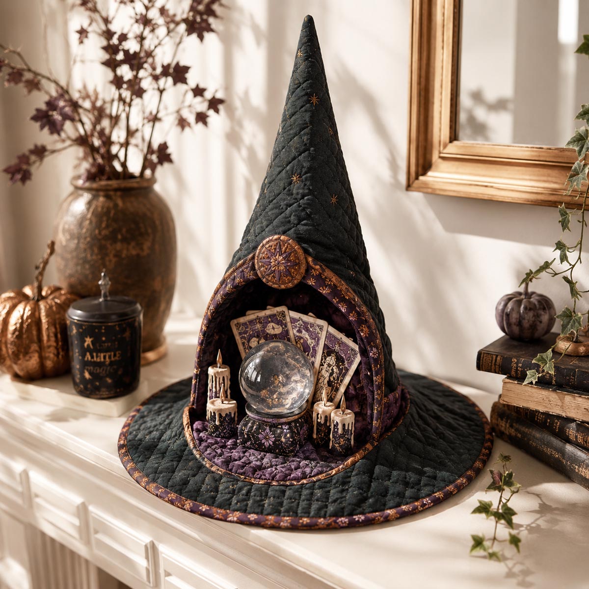 The Mystic Coven Quilted Witch Hat SN0DV242