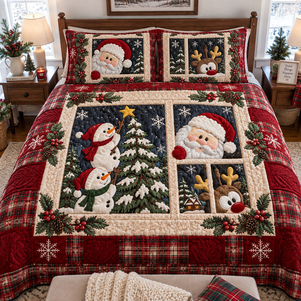 The Night Before Christmas 3-Piece Quilted Bedding Set SN0PT1162