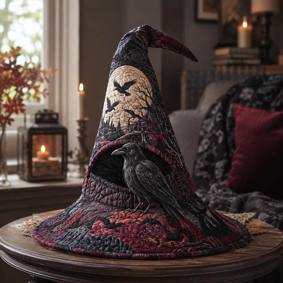The Omen Raven Quilted Witch Hat SN0DV246