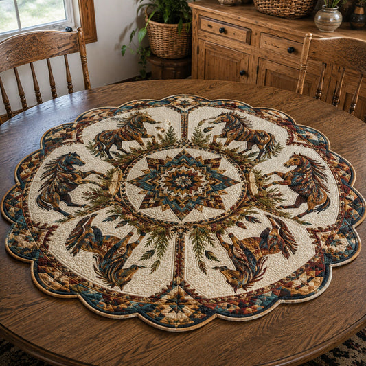 The Prairie Guardian Custom Shape Quilted Table Topper SN0PT819