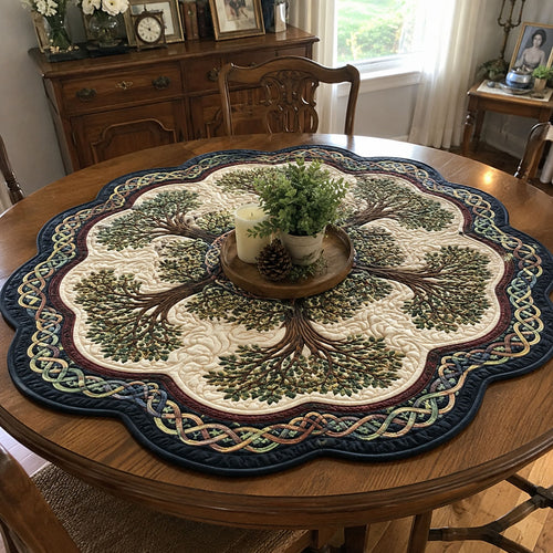 The Rustic Tree Custom Shape Quilted Table Topper SN0PT741