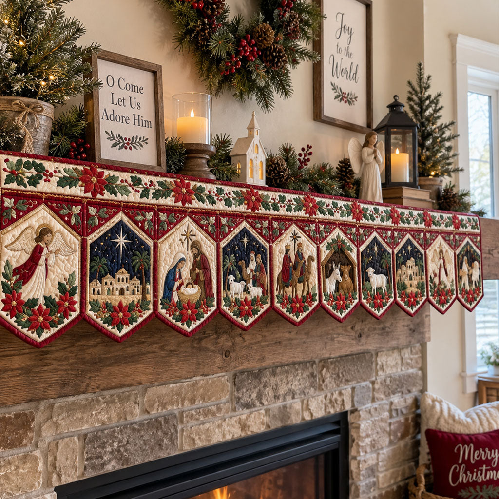 The Sacred Christmas Quilted Mantel Scarf SN0PT1075