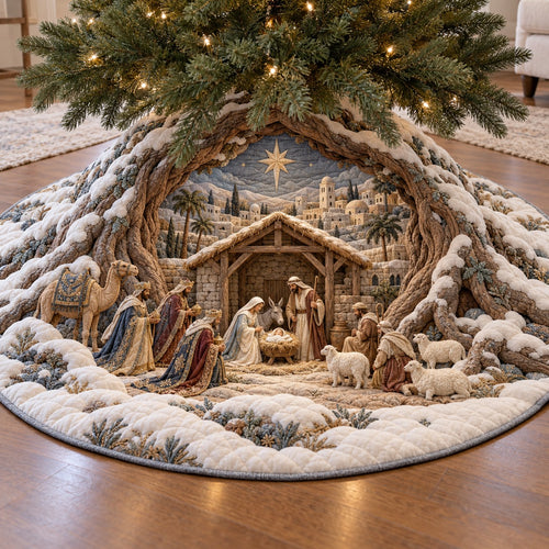 Three Kings Nativity Quilted Tree Skirt SN0TV1068