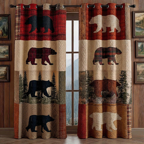 Timber Bears Quilted Curtains NCU0DH751