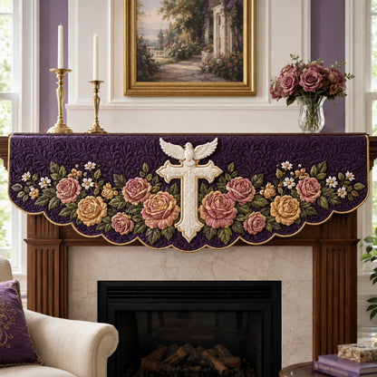 Timeless Cross Quilted Mantel Scarf SN0TD348