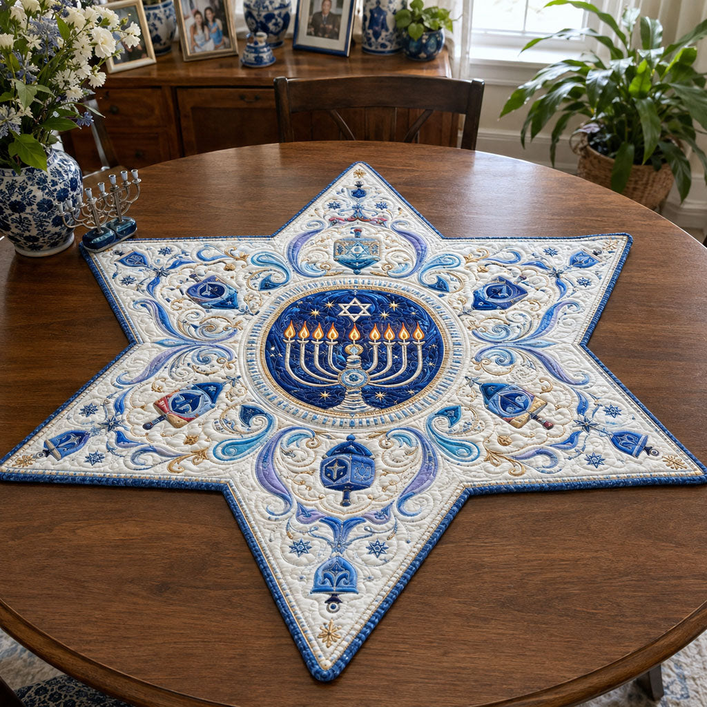 Timeless Star Custom Shape Quilted Table Topper SN0PT803