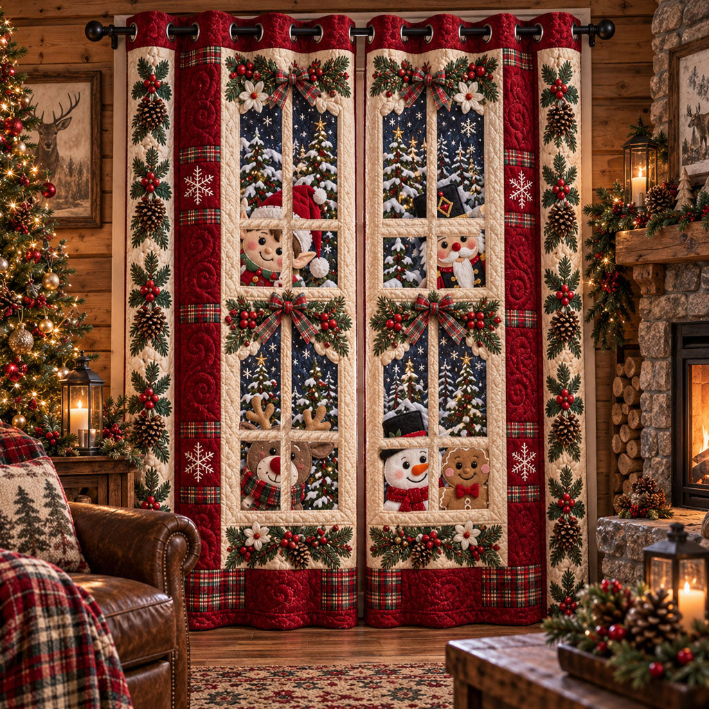 Too Much Christmas Cheer Quilted Curtains SN0PT1097