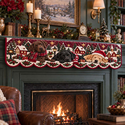 Townstead Labrador Trio Quilted Mantel Scarf SN0HH0466
