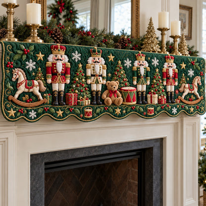 Toyland Nutcracker Green Quilted Mantel Scarf SN0TV983