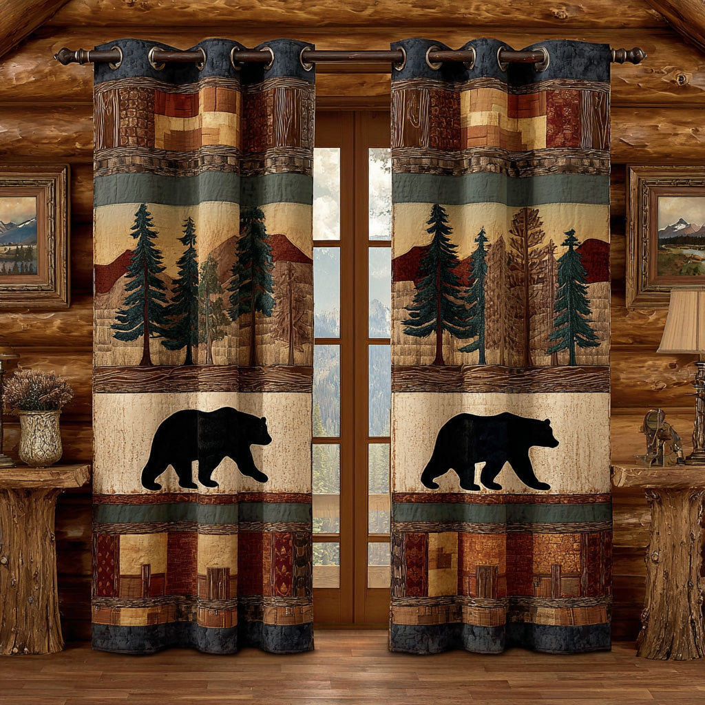 Trail Bears Quilted Curtains NCU0DH756