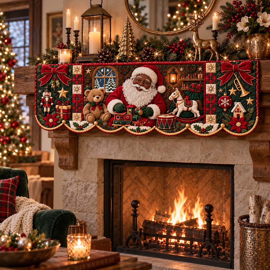 Train Santa Quilted Mantel Scarf SN0HH0392