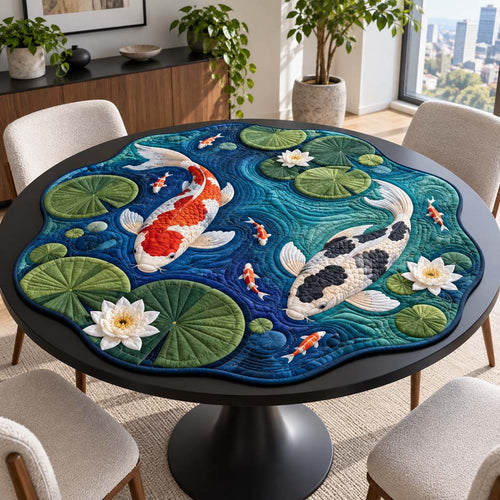 Tranquil Koi Custom Shape Quilted Table Topper SN0HH0655