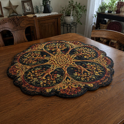 Tree of Heritage Custom Shape Quilted Table Topper SN0PT744