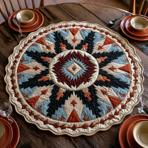 Tribal Arrow Custom Shape Quilted Table Topper NCU0LV217