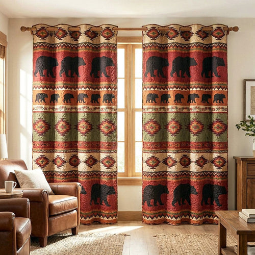 Tribal Ember Lodge Quilted Curtains NCU0TVN005