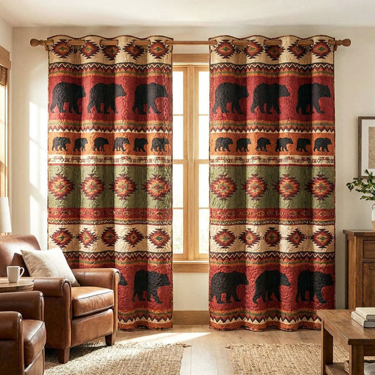 Tribal Ember Lodge Quilted Curtains NCU0TVN005