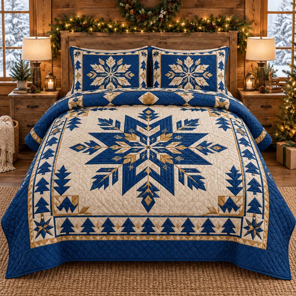 Tribal Snowflake 3-Piece Quilted Bedding Set SN0HH0617
