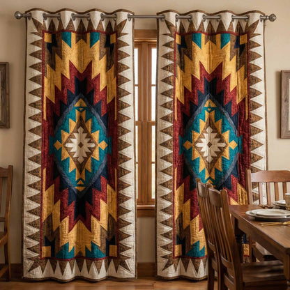 Tribal Sunburst Quilted Curtains NCU0DX081