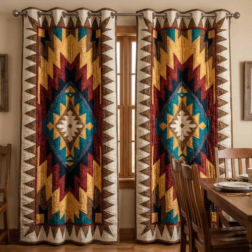 Tribal Sunburst Quilted Curtains NCU0DX081