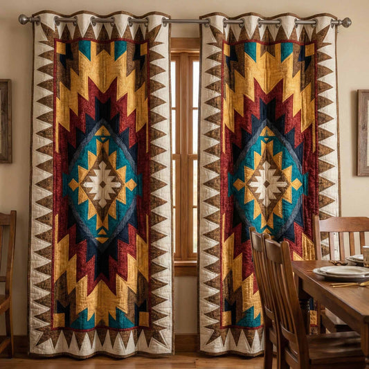 Tribal Sunburst Quilted Curtains NCU0DX081