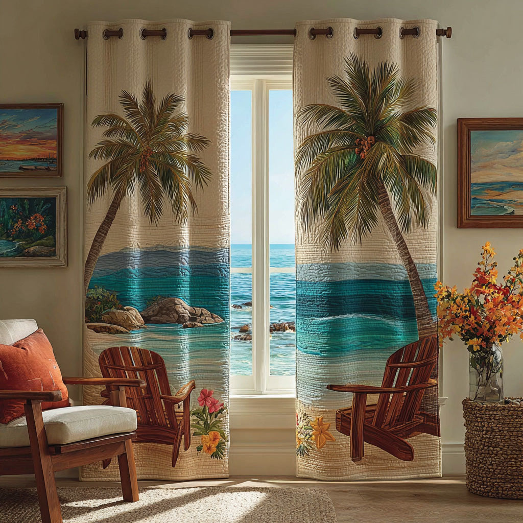 Tropical Chair Escape Quilted Curtains NCU0DH964