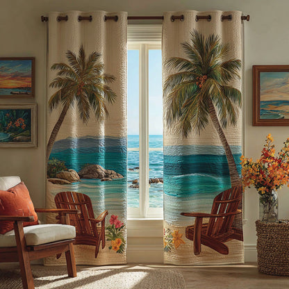 Tropical Chair Escape Quilted Curtains NCU0DH964
