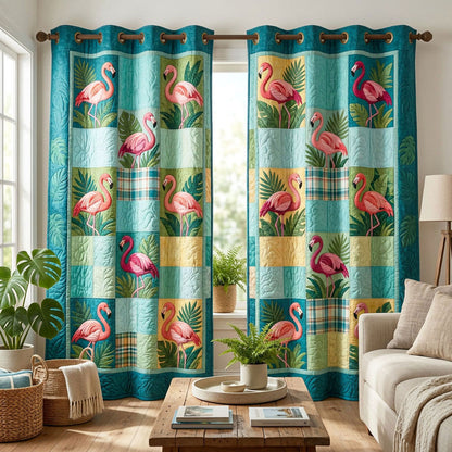 Tropical Flamingo Quilted Curtains NCU0ND78