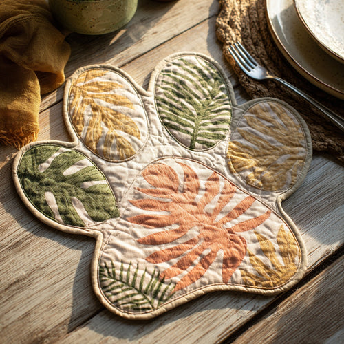 Tropical Monstera Custom Shape Quilted Placemat NCU0LV103