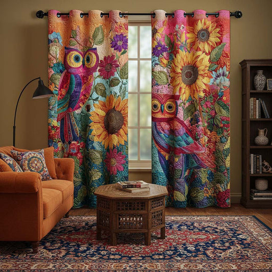 Tropical Owls Quilted Curtains NCU0QQ272