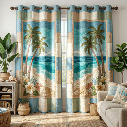 Tropical Shore Quilted Curtains NCU0ND93