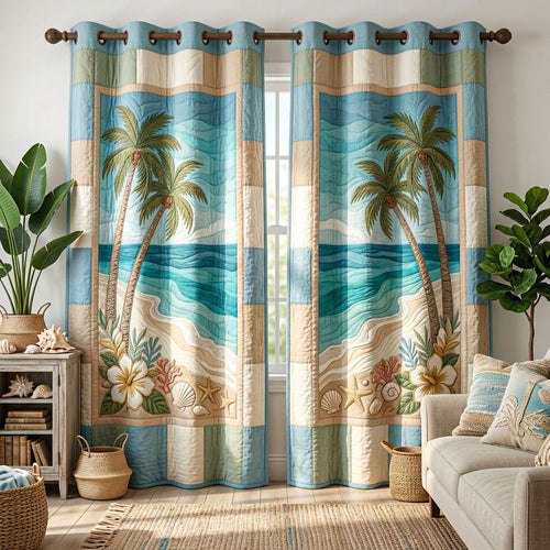 Tropical Shore Quilted Curtains NCU0ND93