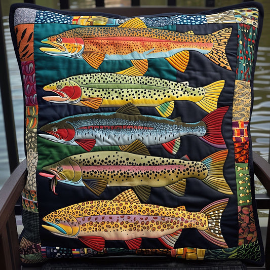 Trout Splash Quilted Pillow Case NCU0TH1236