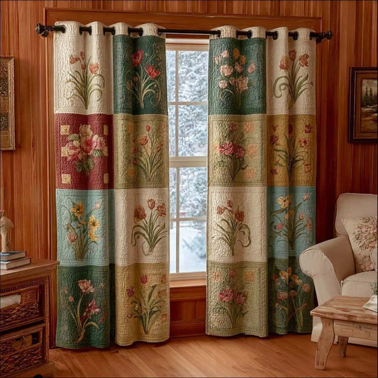 Tulip Garden Quilted Curtains NCU0QQ327