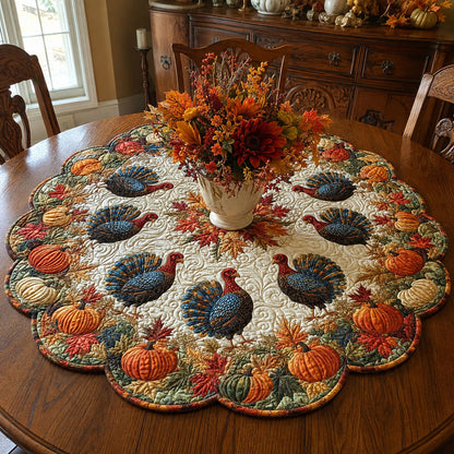 Turkey Meadow Custom Shape Quilted Table Topper SN0PT504