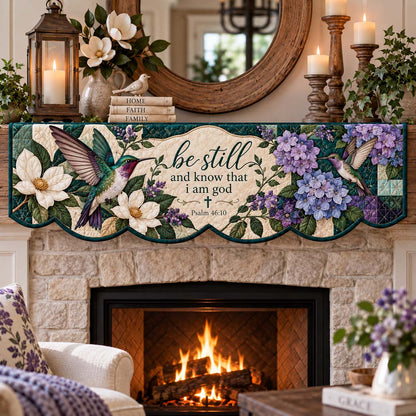 Twilight Hummingbird Quilted Mantel Scarf SN0HH0647