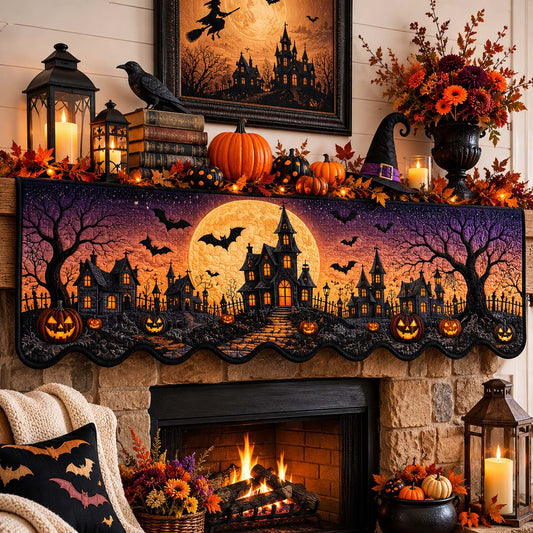 Twilight Witching Village Quilted Mantel Scarf SN0HH0218