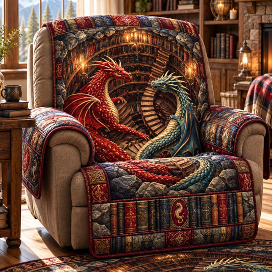 Twin Library Dragons Quilted Sofa Cover SN0PT1452
