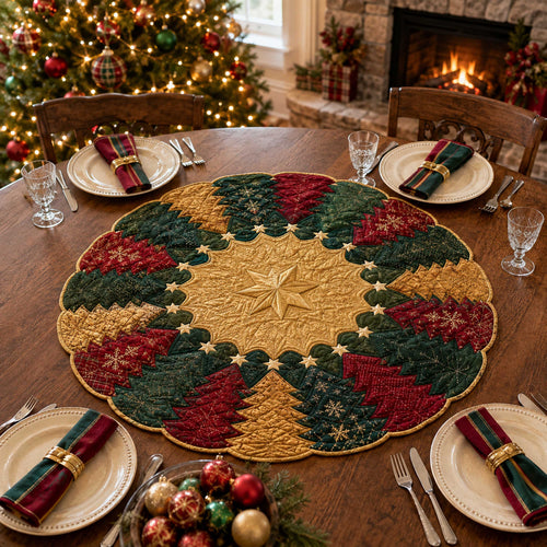 Twinkling Tree Custom Shape Quilted Table Topper SN0TD165