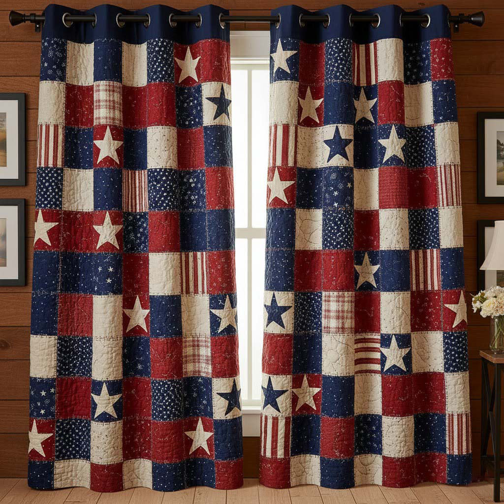 Union Stars Quilted Curtains NCU0QQ301