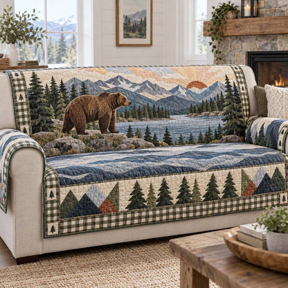 Valley Bear Quilted Sofa Cover SN0HH0885