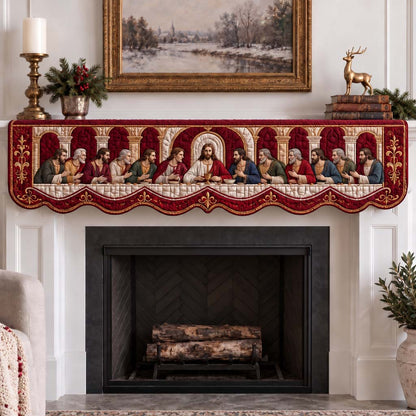 Velvet Last Supper Quilted Mantel Scarf SN0HH0828