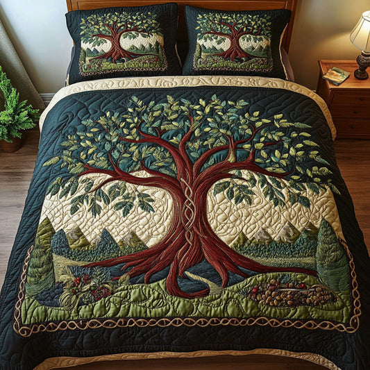Verdant Dreams 3-Piece Quilted Bedding Set NCU0VH961