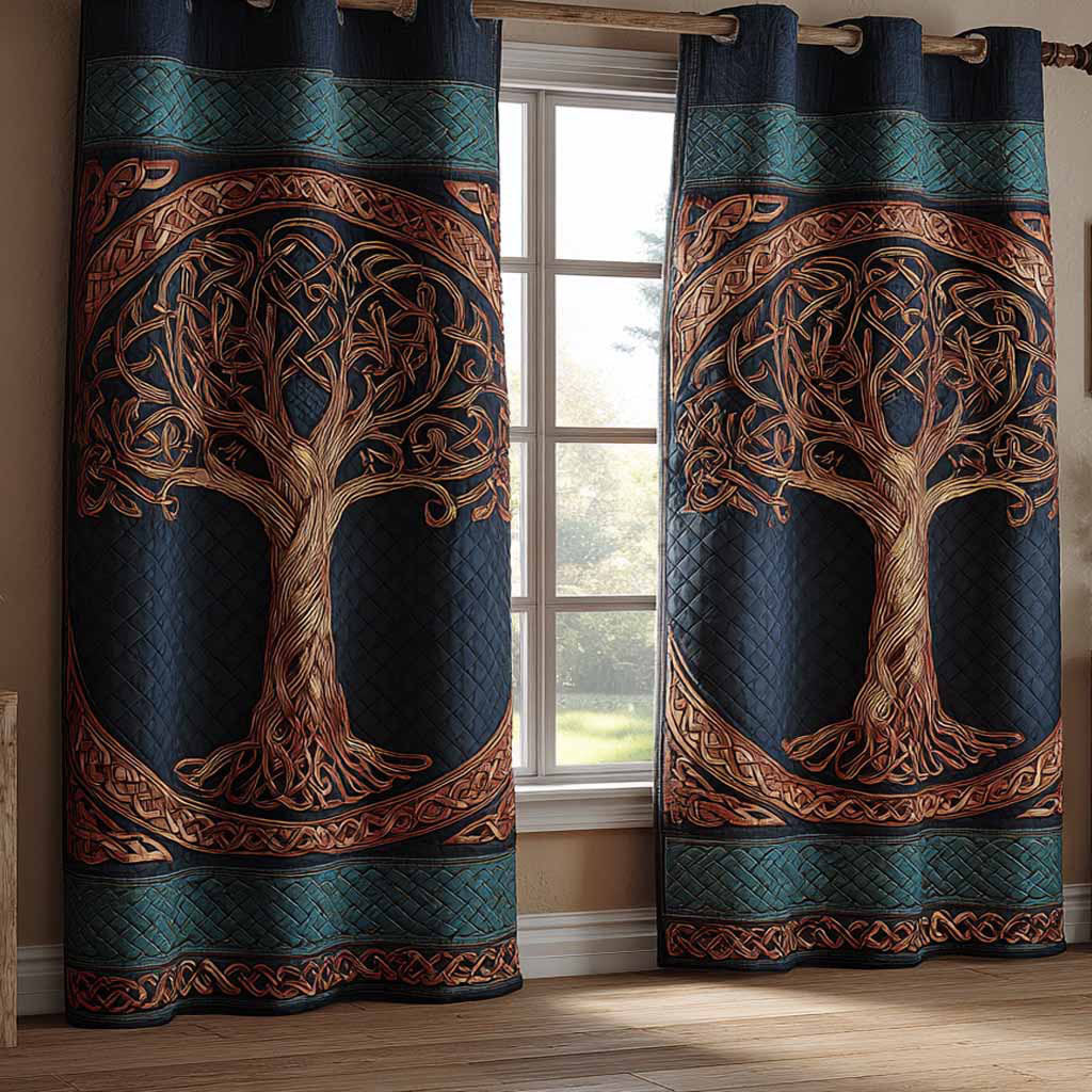 Verdant Lineage Quilted Curtains NCU0DX073