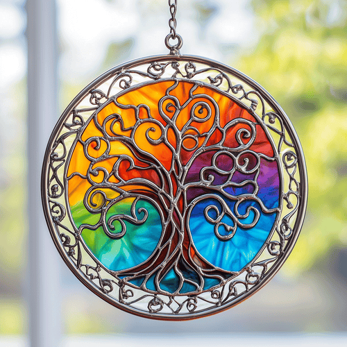 Vibrant Celtic Tree - Window Hanging Suncatcher NCU0TH037