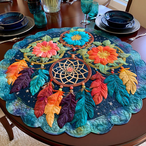 Vibrant Blooms Custom Shape Quilted Table Topper NCU0LV248